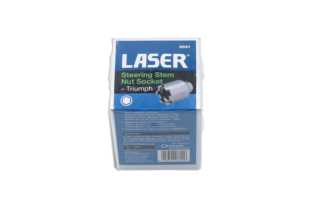 Laser Tools 8691 Steering Stem Nut Socket - for Triumph