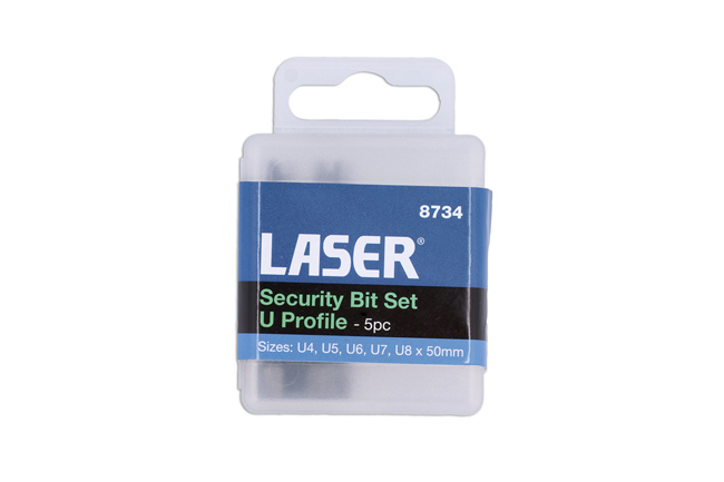 Laser Tools 8734 U-Type Security Bit Set 5pc