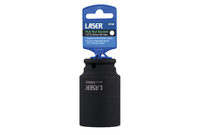 Laser Tools 8738 Hub Nut Socket 1/2"D 34mm