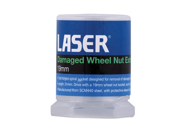Laser Tools 8765 Damaged Wheel Nut Extractor 19mm