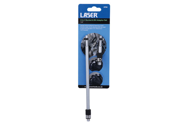 Laser Tools 8796 2-in-1 Socket & Bit Adaptor Set 2pc