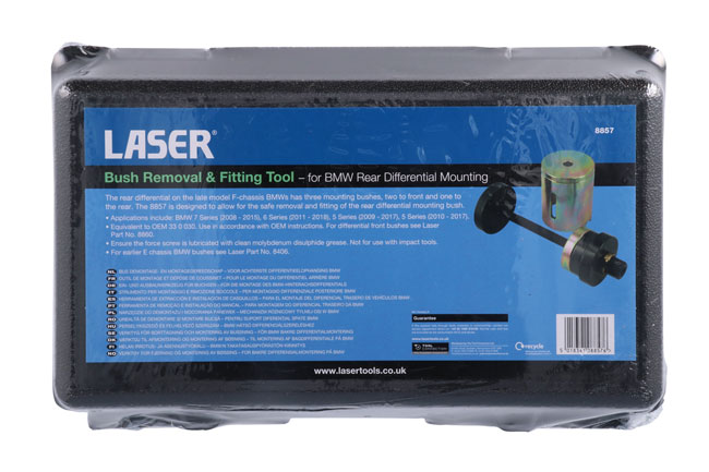 Laser Tools 8857 Bush Removal & Fitting Tool - for BMW Rear Differential Mounting (rear bush)