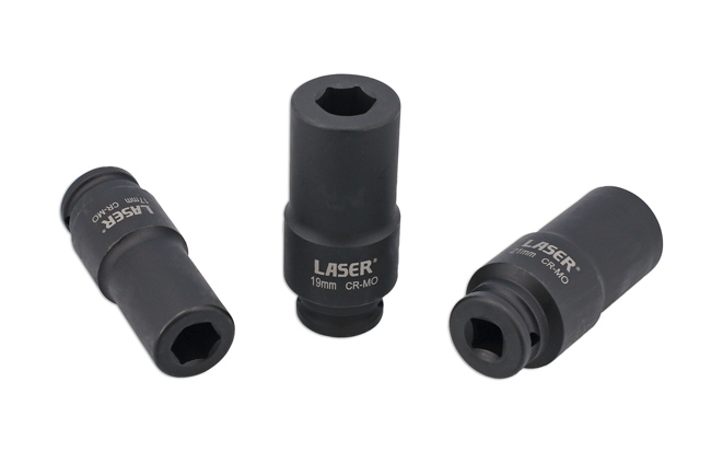 Laser Tools 8953 Weighted Socket Set 1/2"D 3pc