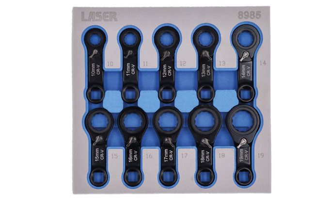 Laser Tools 8985 Ratchet Ring Torque Adaptor Set 3/8"D 10pc