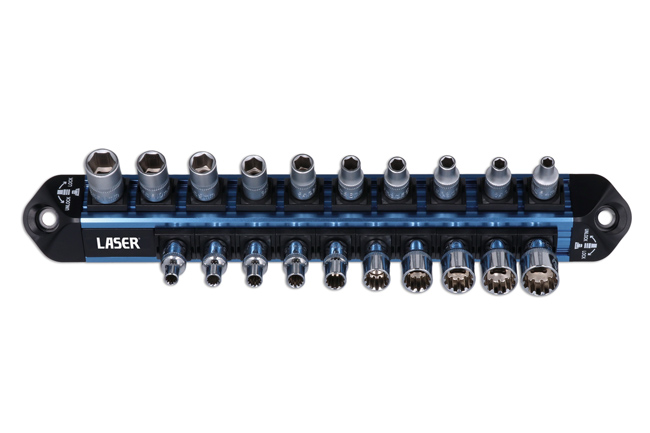 Laser Tools 9239 LocSoc Double Rail - 1/4"D Magnetic