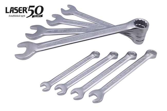 Laser Tools 9264 Combination Spanner Set  8 - 19mm - 8pc - 50th Anniversary