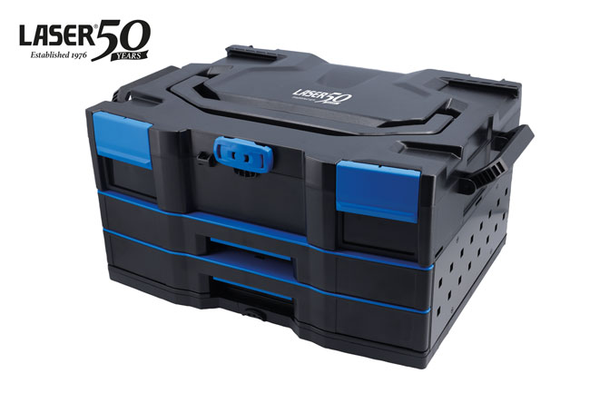 Laser Tools 9284 Premium Stackable 2 Drawer Storage System with Top Box - 50th Anniversary