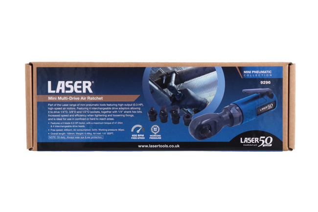 Laser Tools 9296 Mini Multi-Drive Air Ratchet - 50th Anniversary