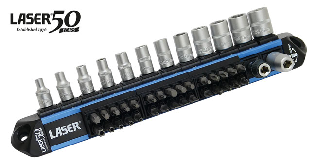 Laser Tools 9329 LocSoc Bit Socket & Bit Set 1/4"D - 44pc - 50th Anniversary