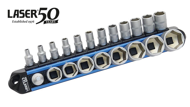 Laser Tools 9330 LocSoc Socket Set 1/4"D & 3/8"D - 21pc - 50th Anniversary