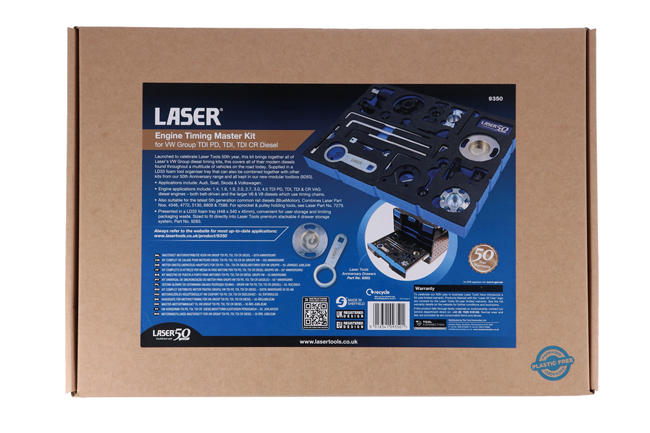 Laser Tools 9350 Engine Timing Master Kit for VW Group TDI PD, TDI, TDI CR Diesel - 50th Anniversary