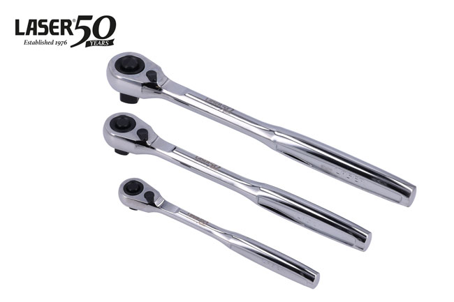 Laser Tools 9364 Ratchet Set with Comfort Handle 3pc - 50th Anniversary