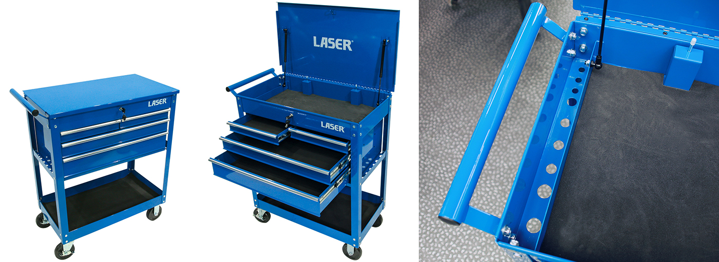 Built for the busy technician — robust new 4-drawer workshop trolley 