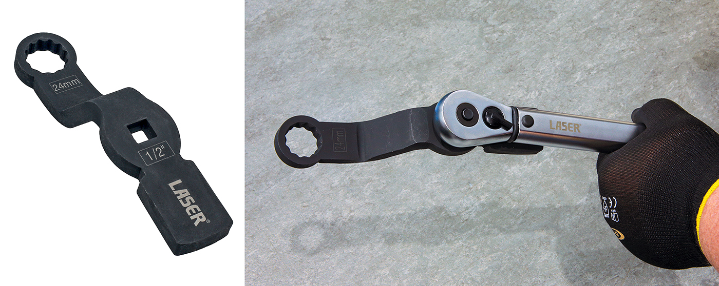 The wrench made for HGV brake calipers: tough, offset and ready to work