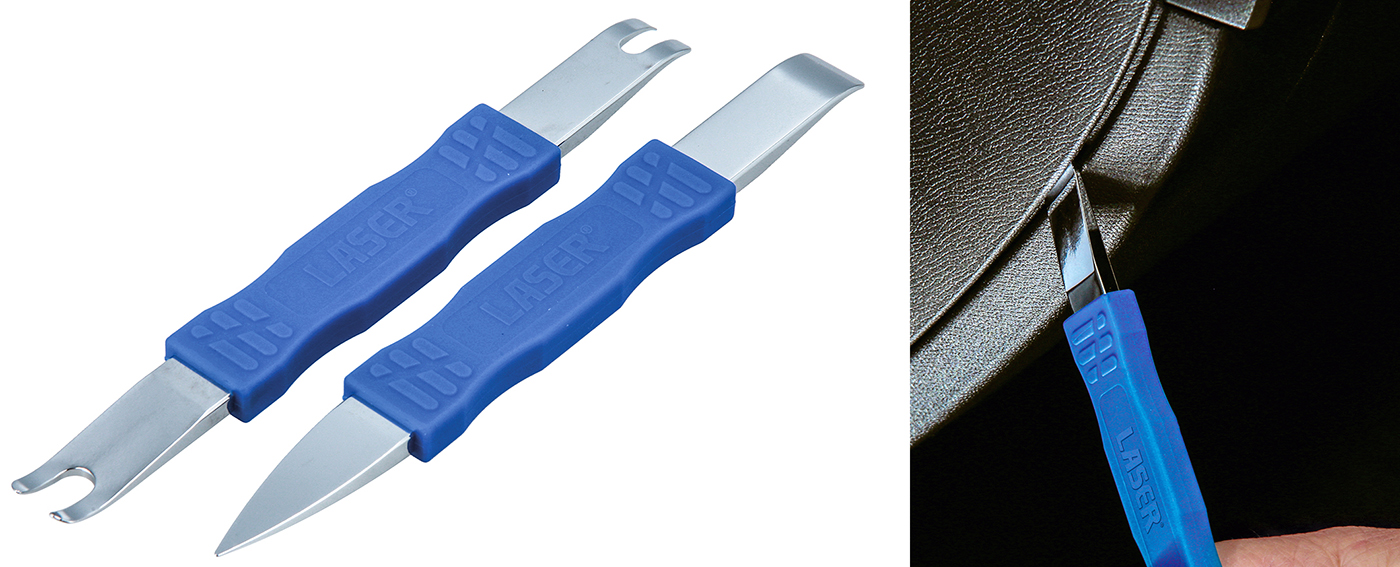 Quick, safe trim removal — two compact double-ended tools from Laser Tools for neat panel and clip work