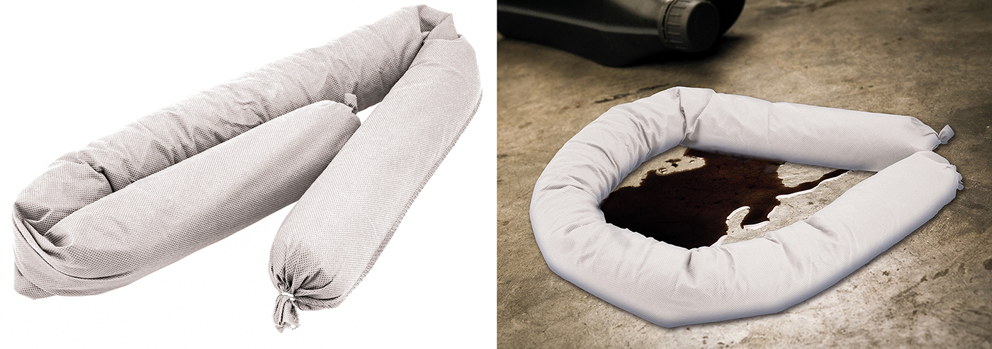 Contain the slip risk: the new Laser Absorbent Spill Sock controls oil spills fast