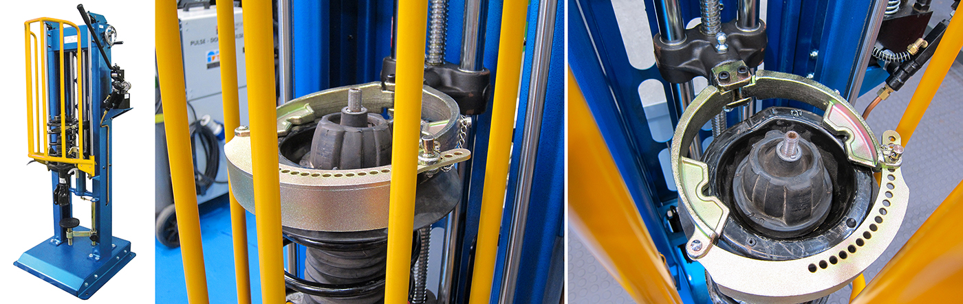 Hydraulic control for safer MacPherson strut work — new spring compressor from Laser Tools