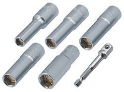Magnetic deep-reach sockets with power bit adaptor from Laser Tools 
