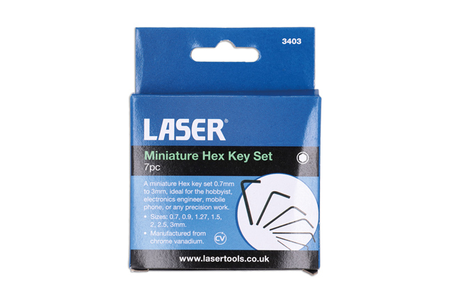Laser Tools 3403 Miniature Hex Key Set 7pc