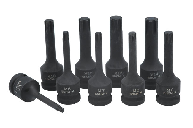Laser Tools 7806 Impact Ribe Socket Bit Set 1/2"D 9pc