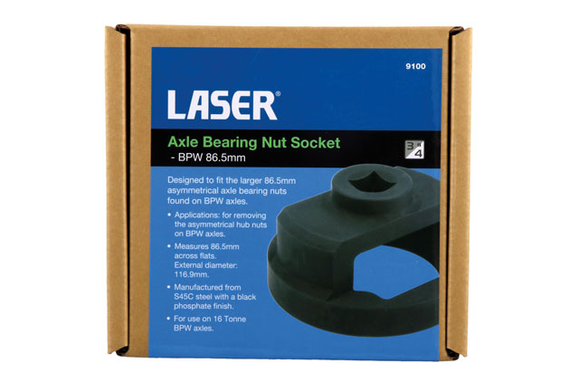 Laser Tools 9100 Axle Bearing Nut Socket - BPW 86.5mm