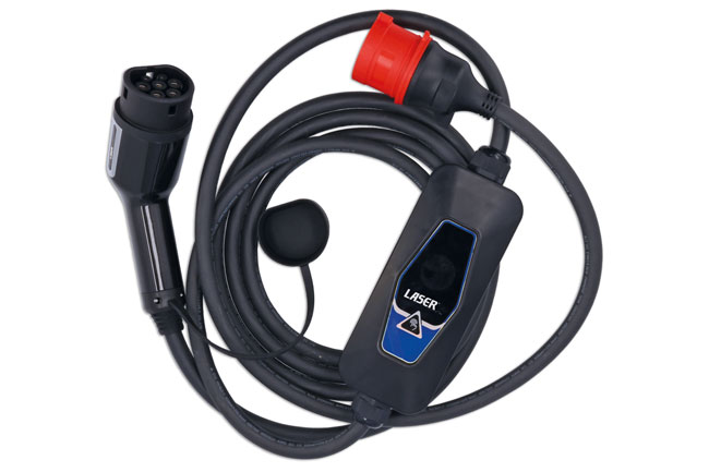 Laser Tools 9109 EV Charging Cable - 32A Three Phase T2 Female-CEE Plug (5 pin) W/Charger IP68