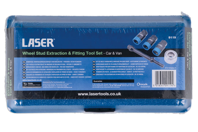 Laser Tools 9119 Wheel Stud Extraction & Fitting Tool Set - Car & Van