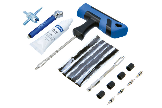 Laser Tools 9147 Emergency Tyre Repair Kit with T-Handle & Drill Driver