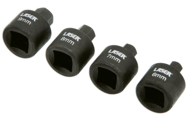Laser Tools 9153 Stubby Hex Bit Set 3/8"D 4pc - for German Vehicles