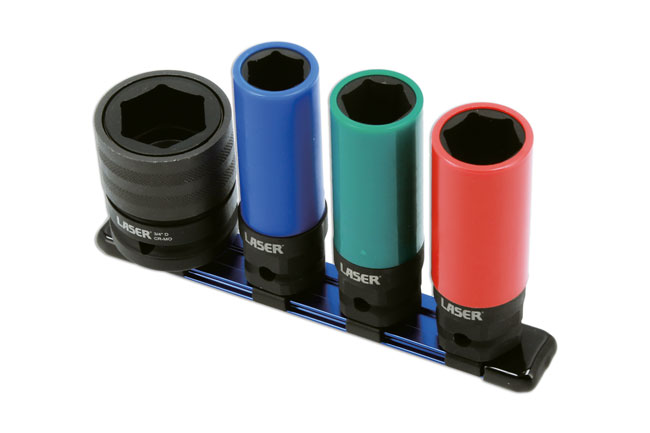 Laser Tools 9173 Twin Drive Impact Wheel Sockets - 4pc