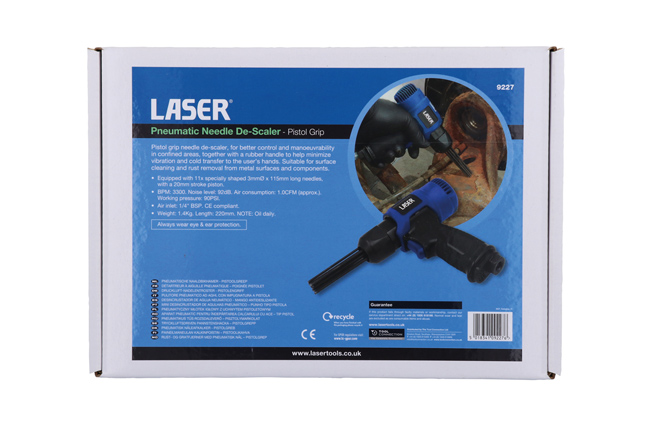 Laser Tools 9227 Pneumatic Needle De-Scaler - Pistol Grip