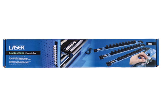 Laser Tools 9238 LocSoc Rails - Magnetic 3pc