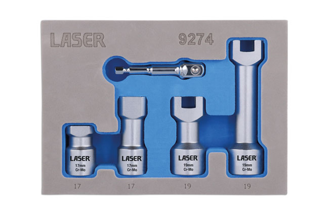 Laser Tools 9274 Deep Sockets for Strut Channel 1/2"D - 5pc