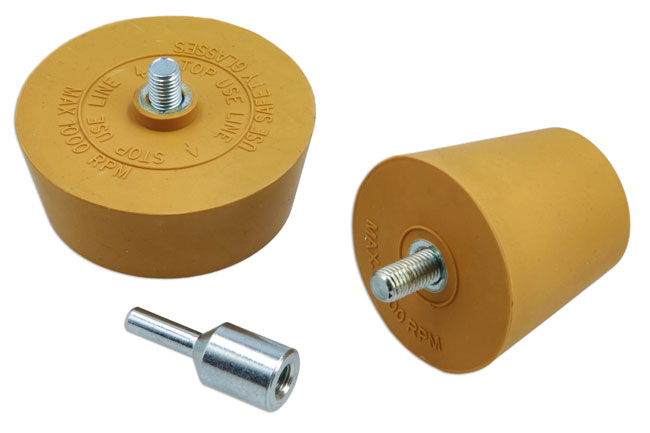 Laser Tools 9276 Stripe Off Eraser Pad Set with Drill Adaptor - Cone Shaped