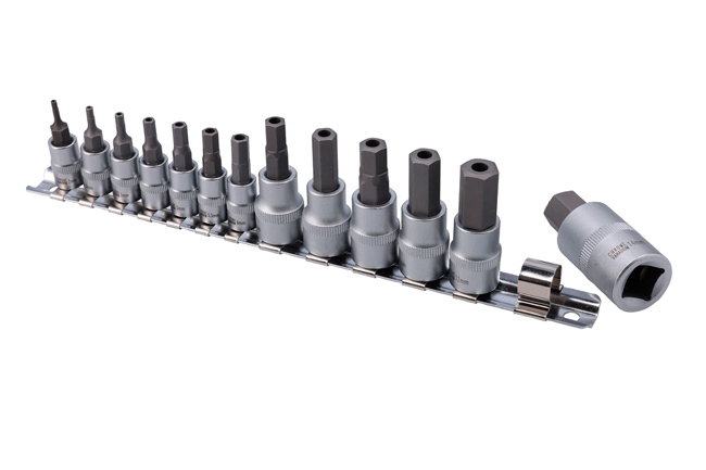 Laser Tools 9282 Security Hex Socket Bit Set 1/4"D, 3/8"D, 1/2"D 13pc