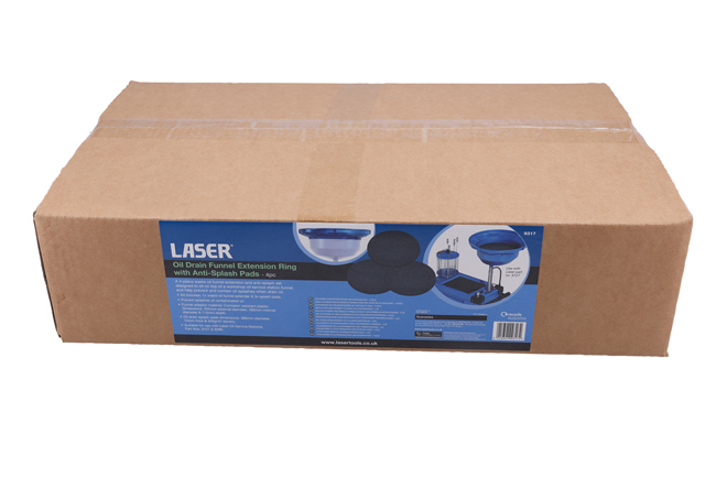 Laser Tools 9317 Oil Drain Funnel Extension Ring with Anti-Splash Pads - 4pc