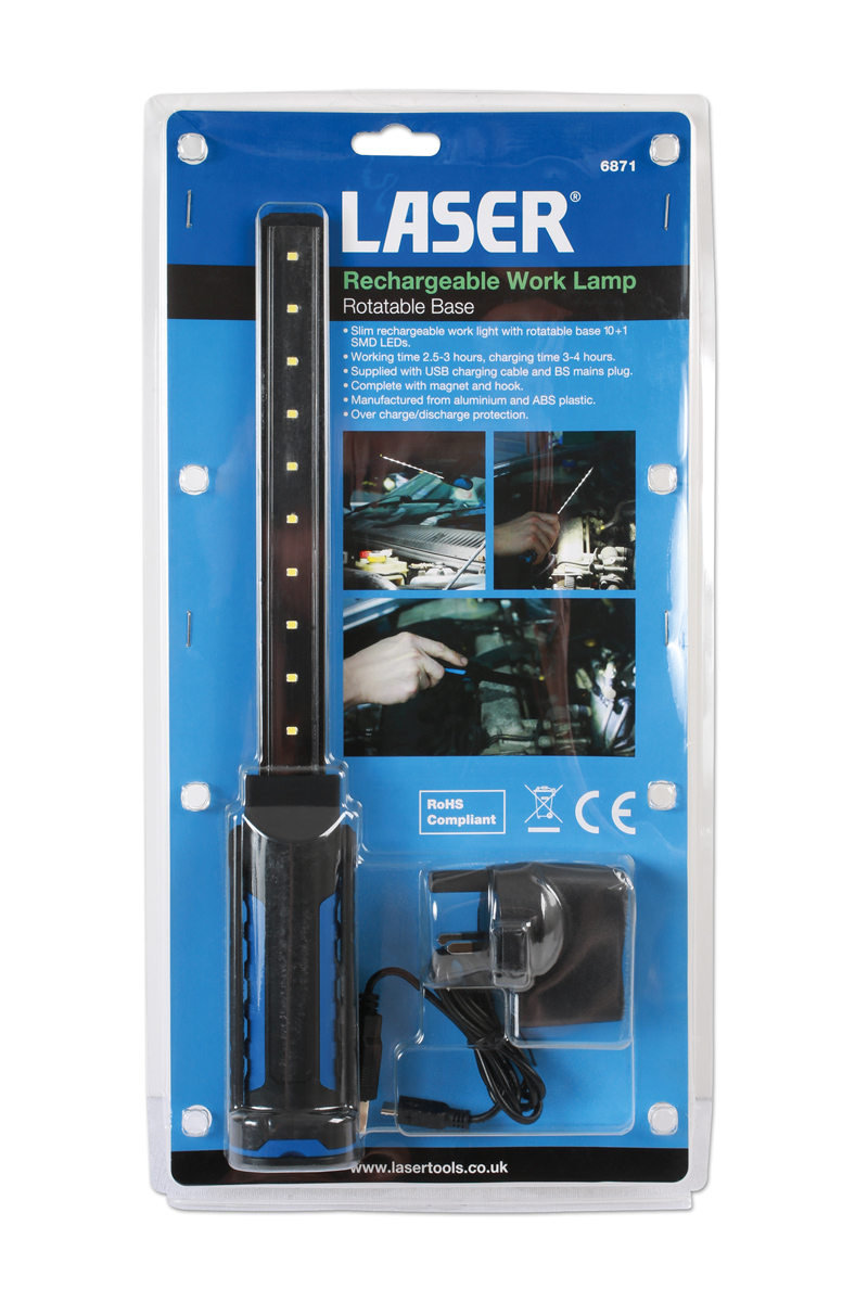 Rechargeable Work Lamp Rotatable Base Part No 6871 Of Items Xlarge Packaging Image Of Laser Tools 6871 Rechargeable Work