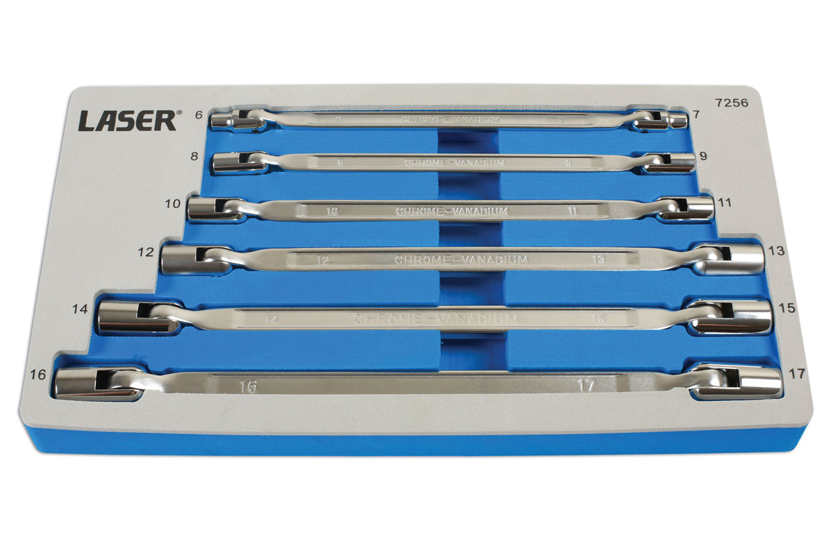 Laser Tools 7256 Flexible Socket Spanner Set 6pc